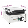 Grill do panini żebrowany, stal nierdzewna 1800 W 31x30,5x20 cm