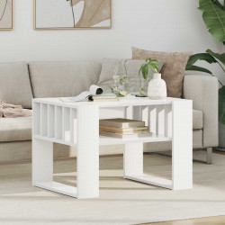 Stolik kawowy Biały 66 x 49,5 x 45 cm Materiał drewnopochodny