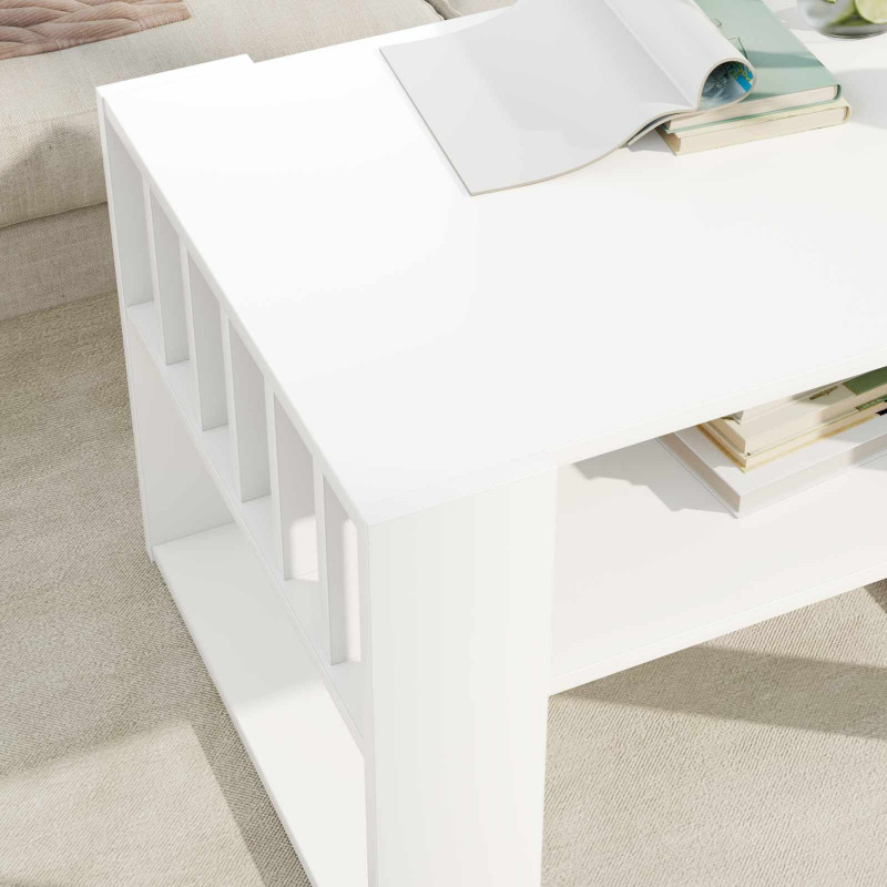 Stolik kawowy Biały 66 x 49,5 x 45 cm Materiał drewnopochodny