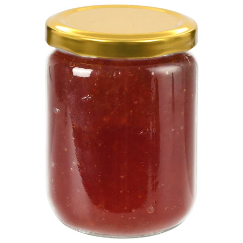 Szklane słoiki na dżem, złote pokrywki, 96 szt., 230 ml