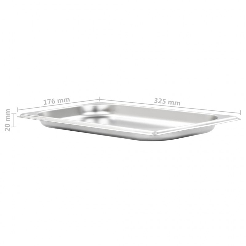 Pojemniki gastronomiczne 12 szt. GN 1/3, 20 mm, stal nierdzewna