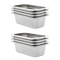 Pojemniki gastronomiczne 8 szt. GN 1/3, 100 mm, stal nierdzewna