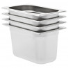 Pojemniki gastronomiczne 4 szt. GN 1/4, 150 mm, stal nierdzewna
