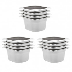 Pojemniki gastronomiczne 12 szt. GN 1/6, 100 mm stal nierdzewna