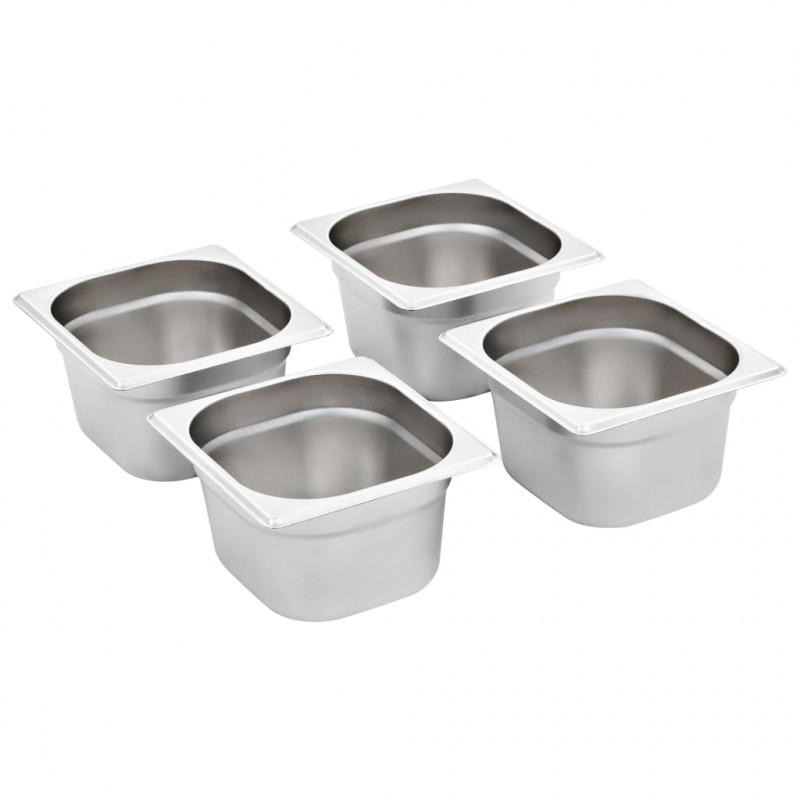 Pojemniki gastronomiczne 12 szt. GN 1/6, 100 mm stal nierdzewna