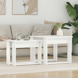 Zestaw stolików kawowych 2 pcs Biały Materiał drewnopochodny