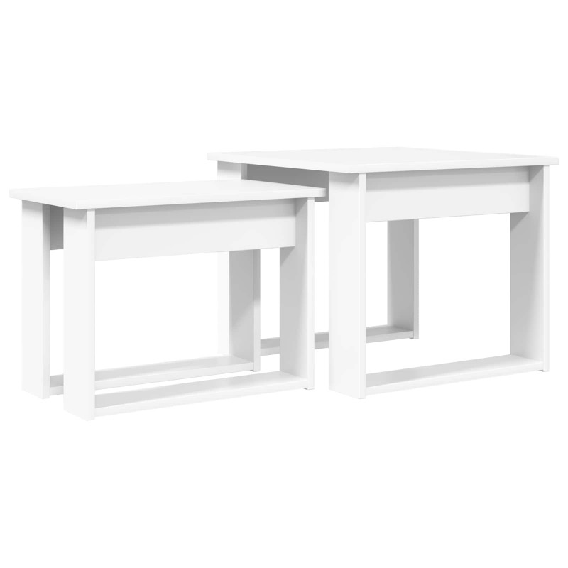 Zestaw stolików kawowych 2 pcs Biały Materiał drewnopochodny