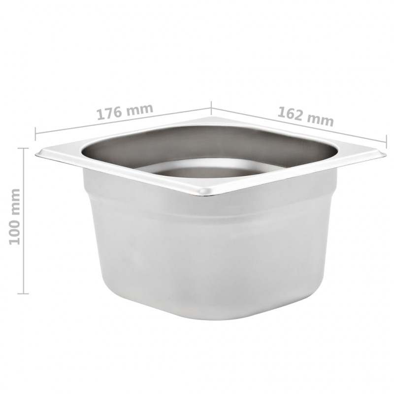 Pojemniki gastronomiczne 12 szt. GN 1/6, 100 mm stal nierdzewna