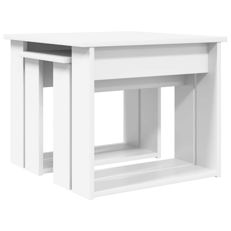 Zestaw stolików kawowych 2 pcs Biały Materiał drewnopochodny