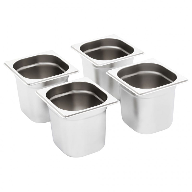 Pojemniki gastronomiczne 8 szt. GN 1/6, 150 mm, stal nierdzewna