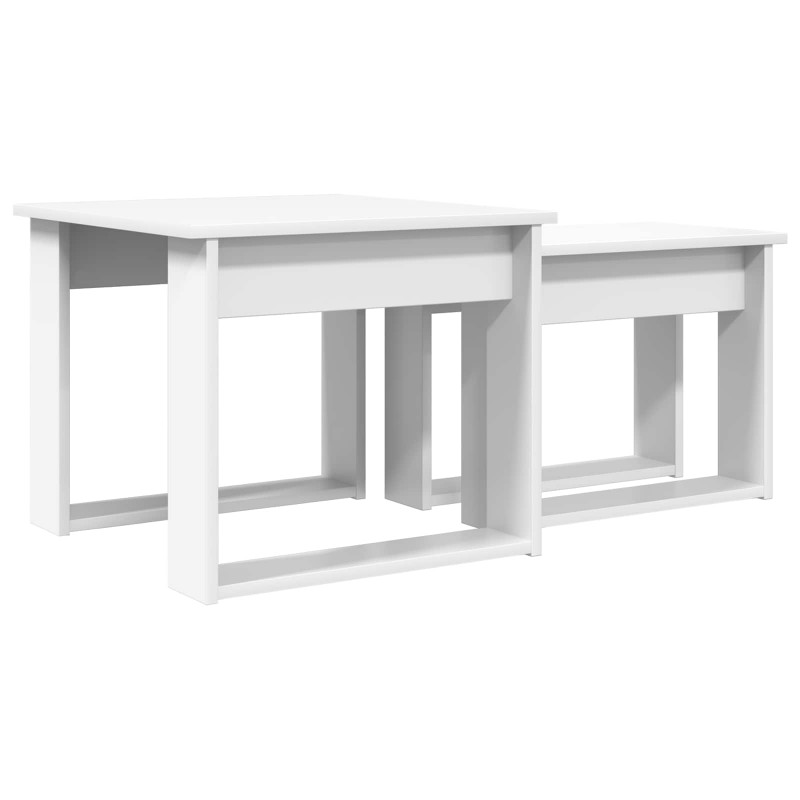 Zestaw stolików kawowych 2 pcs Biały Materiał drewnopochodny
