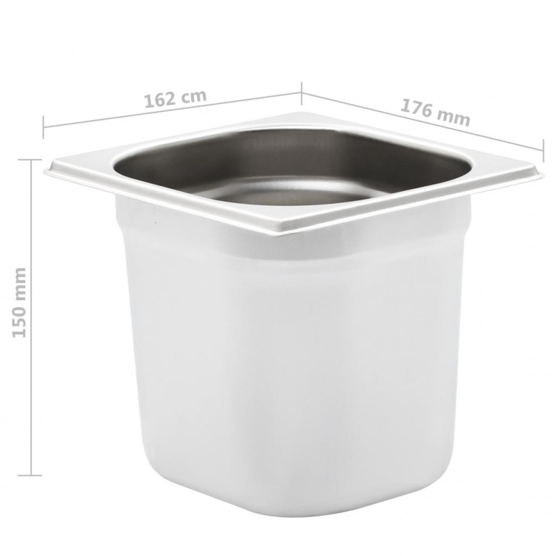 Pojemniki gastronomiczne 8 szt. GN 1/6, 150 mm, stal nierdzewna