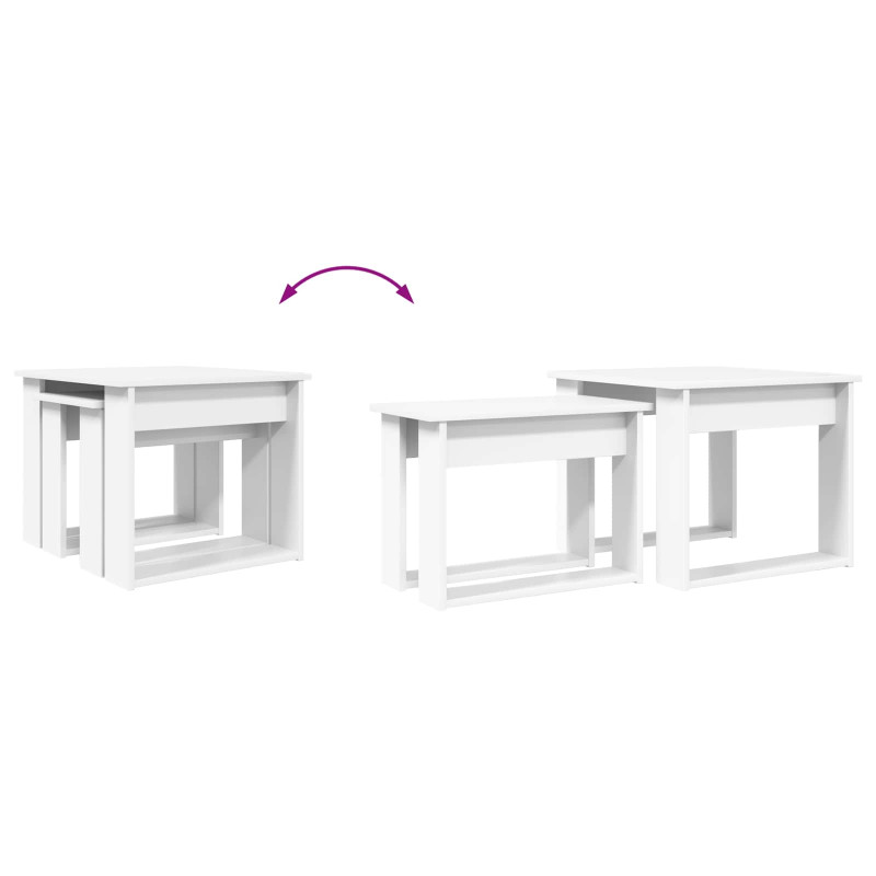 Zestaw stolików kawowych 2 pcs Biały Materiał drewnopochodny