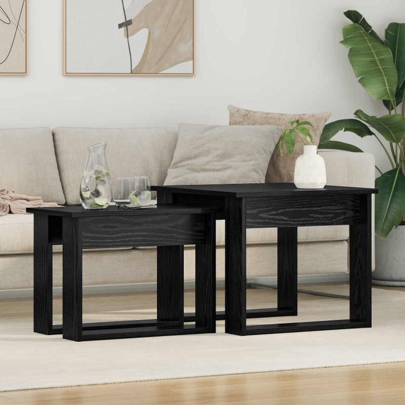 Zestaw stolików kawowych 2 pcs Czarny Dąb