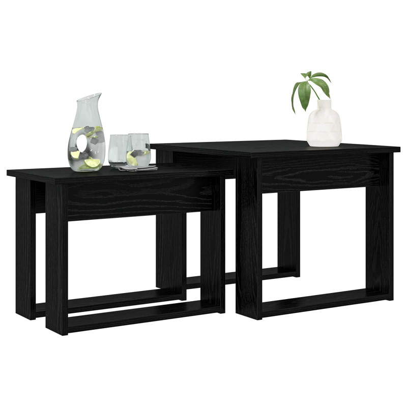 Zestaw stolików kawowych 2 pcs Czarny Dąb