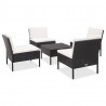 5-częściowa sofa ogrodowa z poduszkami, rattan PE, czarna