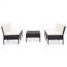 5-częściowa sofa ogrodowa z poduszkami, rattan PE, czarna