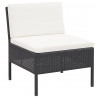 5-częściowa sofa ogrodowa z poduszkami, rattan PE, czarna