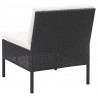 5-częściowa sofa ogrodowa z poduszkami, rattan PE, czarna