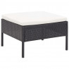 5-częściowa sofa ogrodowa z poduszkami, rattan PE, czarna