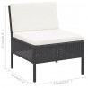 5-częściowa sofa ogrodowa z poduszkami, rattan PE, czarna