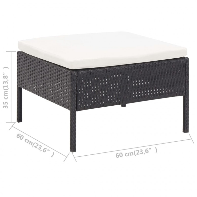 5-częściowa sofa ogrodowa z poduszkami, rattan PE, czarna