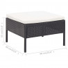 5-częściowa sofa ogrodowa z poduszkami, rattan PE, czarna