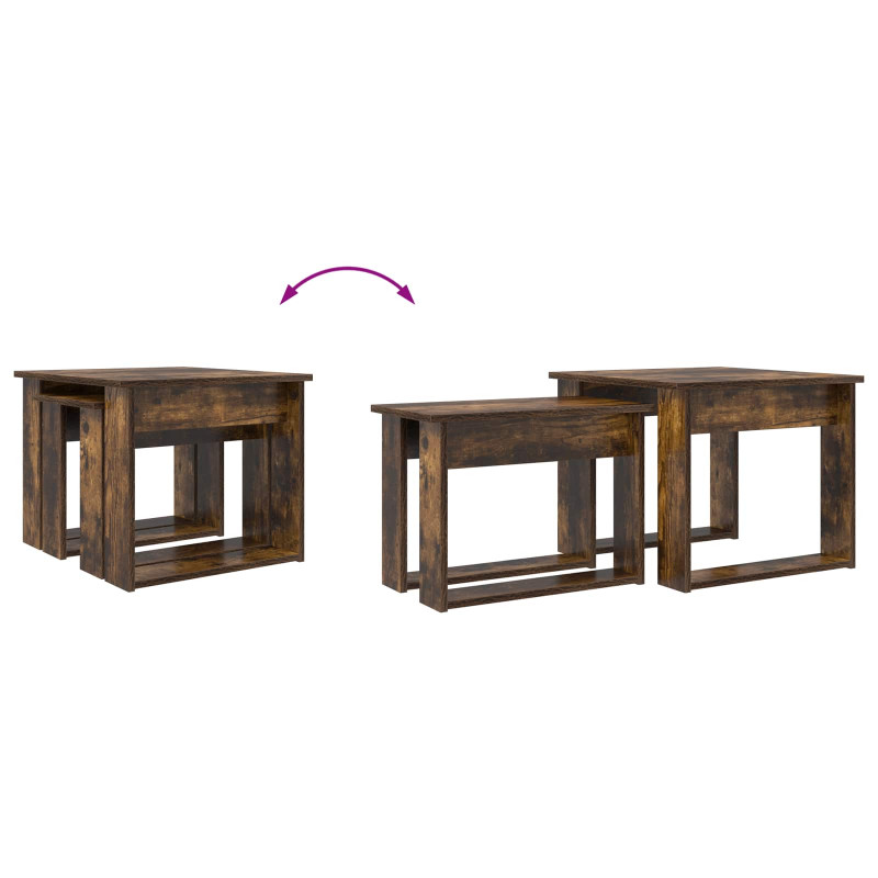 Zestaw stolików kawowych 2 pcs Dąb wędzony