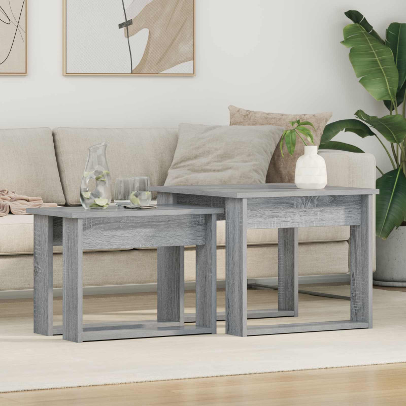Zestaw stolików kawowych 2 pcs Szary Sonoma