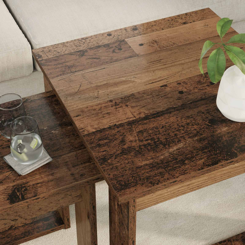Zestaw stolików kawowych 2 pcs Stare drewno