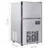 Producent kostek lodu Srebrny 43 x 40 x 71 cm Stal nierdzewna