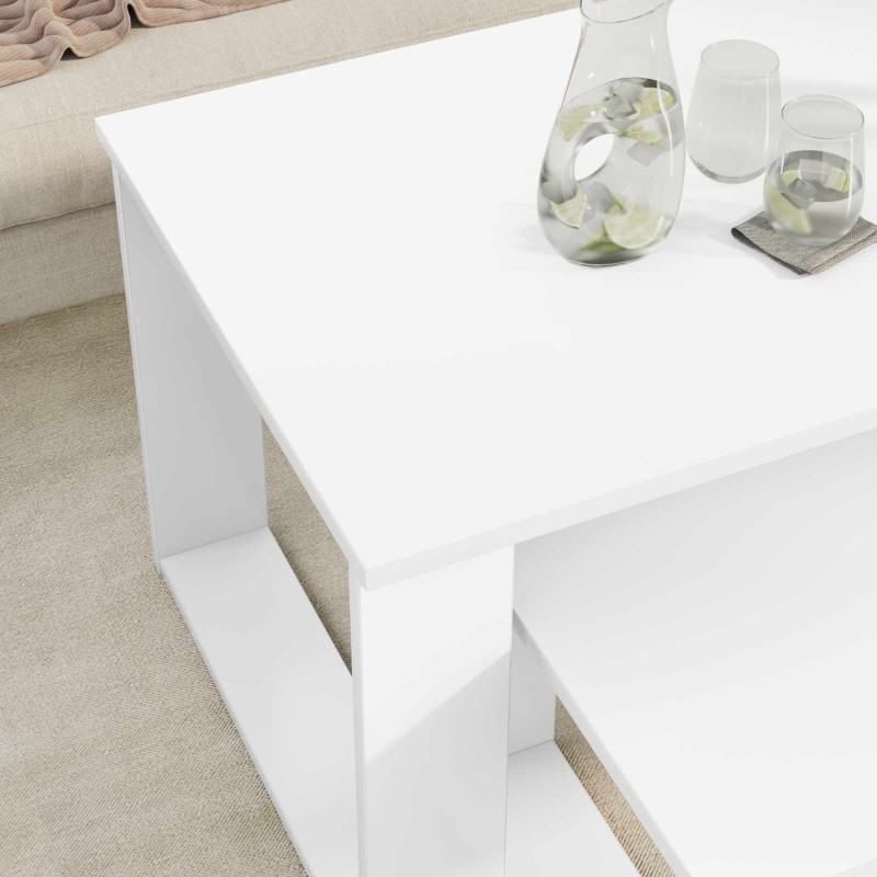 Zestaw stolików kawowych 2 pcs Biały Materiał drewnopochodny
