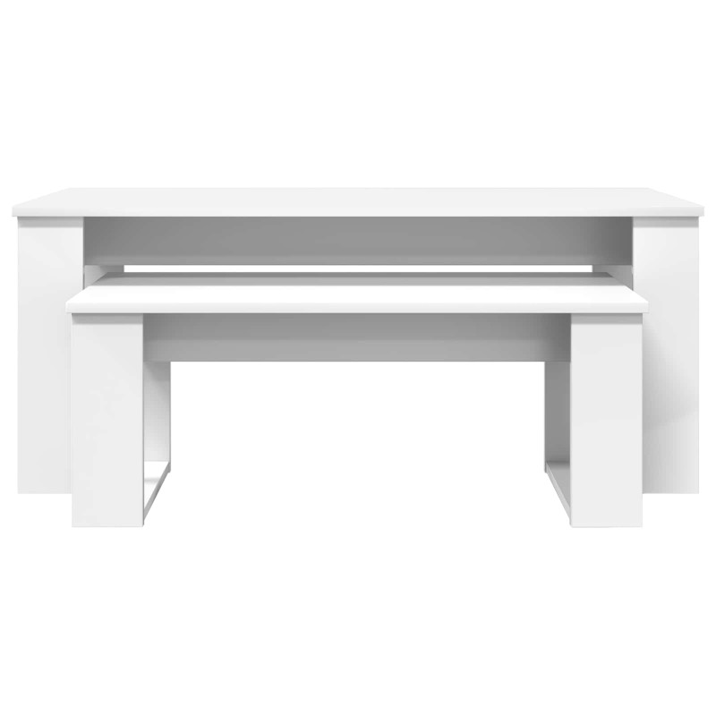 Zestaw stolików kawowych 2 pcs Biały Materiał drewnopochodny