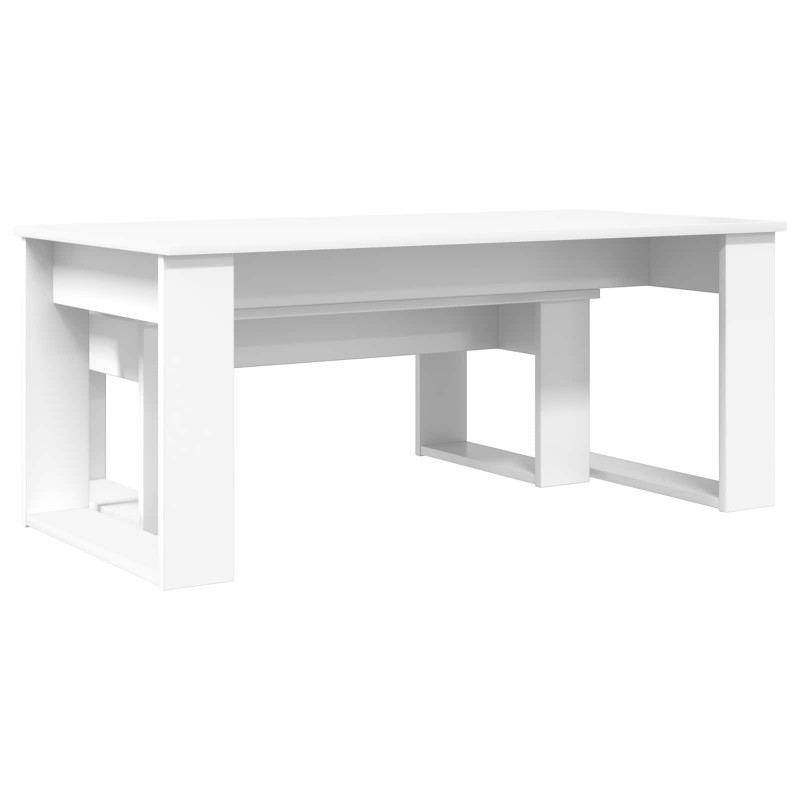 Zestaw stolików kawowych 2 pcs Biały Materiał drewnopochodny