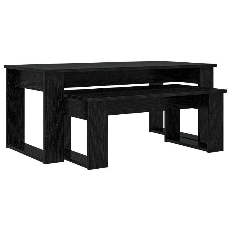 Zestaw stolików kawowych 2 pcs Czarny Dąb