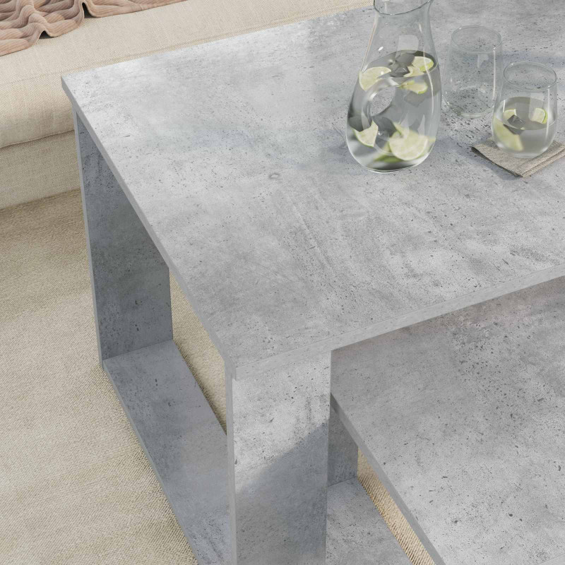 Zestaw stolików kawowych 2 pcs Betonowy szary