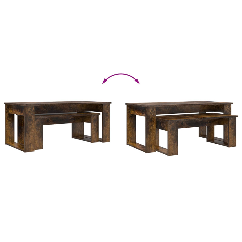 Zestaw stolików kawowych 2 pcs Dąb wędzony