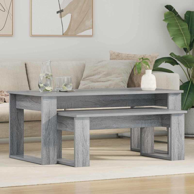 Zestaw stolików kawowych 2 pcs Szary Sonoma