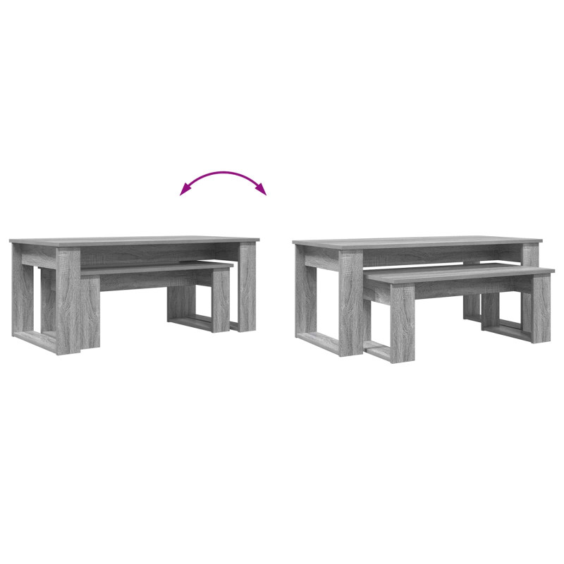 Zestaw stolików kawowych 2 pcs Szary Sonoma