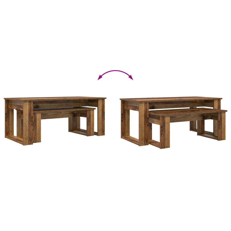 Zestaw stolików kawowych 2 pcs Stare drewno