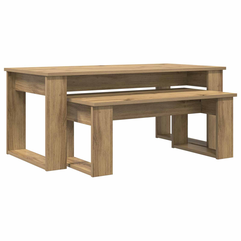 Zestaw stolików kawowych 2 pcs Dąb rzemieślniczy