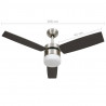 Wentylator sufitowy z lampą i pilotem, 108 cm, ciemnobrązowy