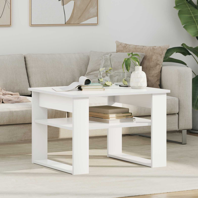 Stolik kawowy Biały 64 x 54 x 44 cm Materiał drewnopochodny