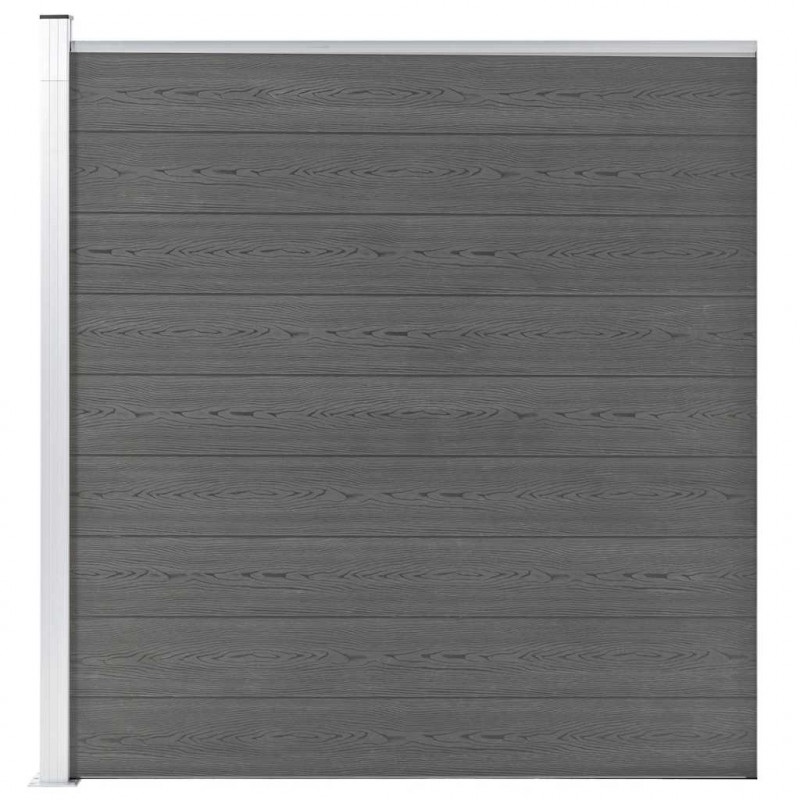 Ogrodzenie ogrodowe, WPC, 175 x 186 cm, szare
