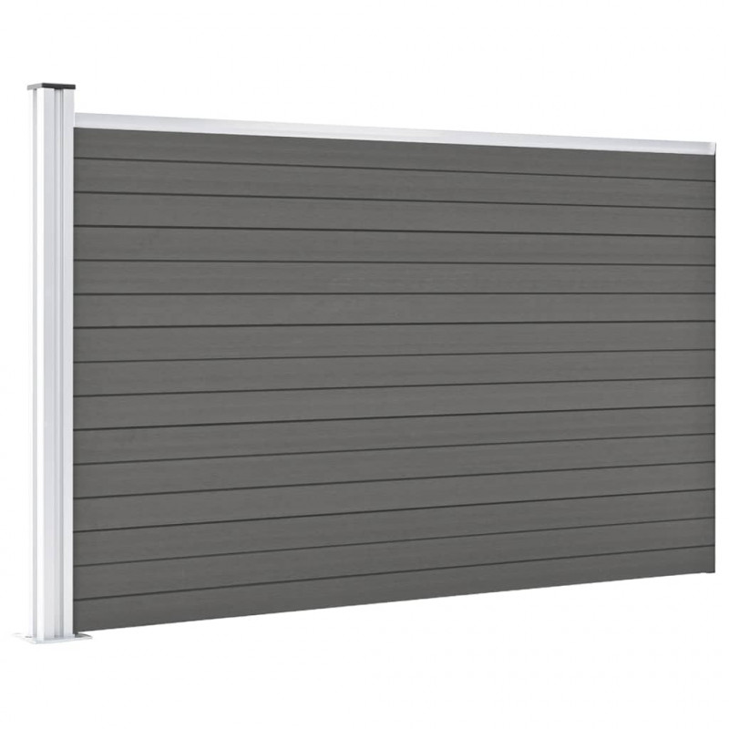 Ogrodzenie ogrodowe WPC, 175x105 cm, szare