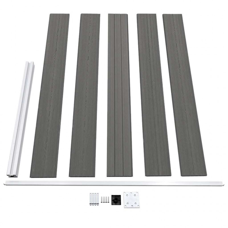 Ogrodzenie ogrodowe WPC, 175x105 cm, szare