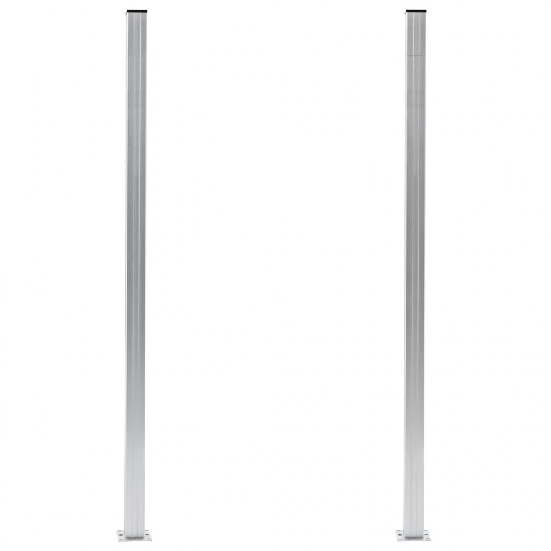 Słupki ogrodzeniowe, 2 szt., aluminium, 185 cm