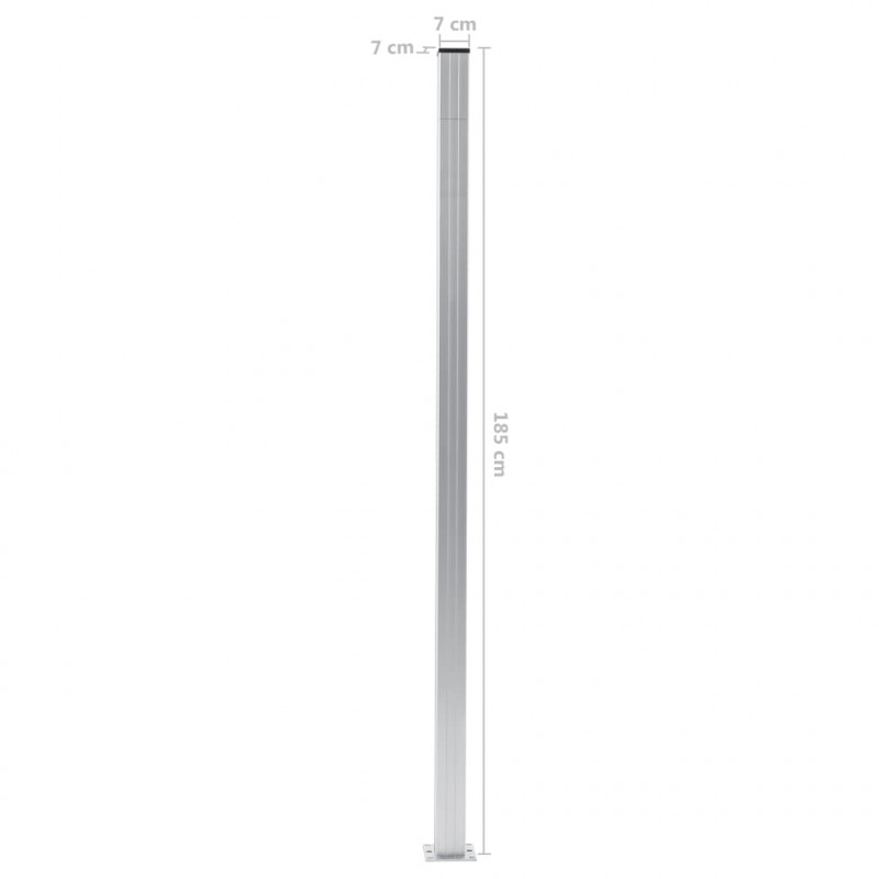 Słupki ogrodzeniowe, 2 szt., aluminium, 185 cm