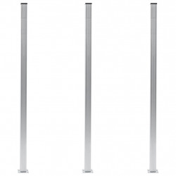 Słupki ogrodzeniowe, 3 szt., aluminium, 185 cm