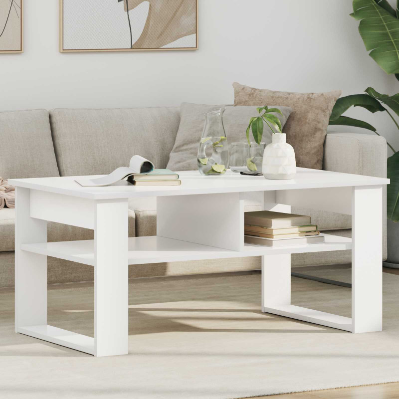 Stolik kawowy Biały 96 x 54 x 44 cm Materiał drewnopochodny